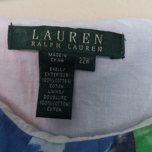 Lauren Ralph Lauren Skirt 22W Watercolor Floral Leaf Print Vibrant Art to Wear - Picture 6 of 12